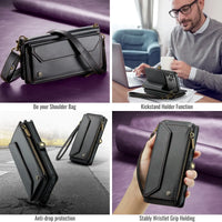 Buy Zipper Wallet Phone Case, RFID Blocking, Leather, Card Slots, for iPhone, Aurora at Caseles-iPhone 17 Pro Max, Aurora-Purple