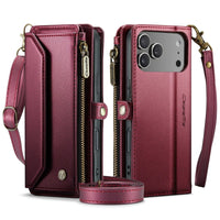 Buy Zipper Wallet Phone Case, RFID Blocking, Leather, Card Slots, for iPhone, Aurora at Caseles-iPhone 17 Pro Max, Aurora-Purple