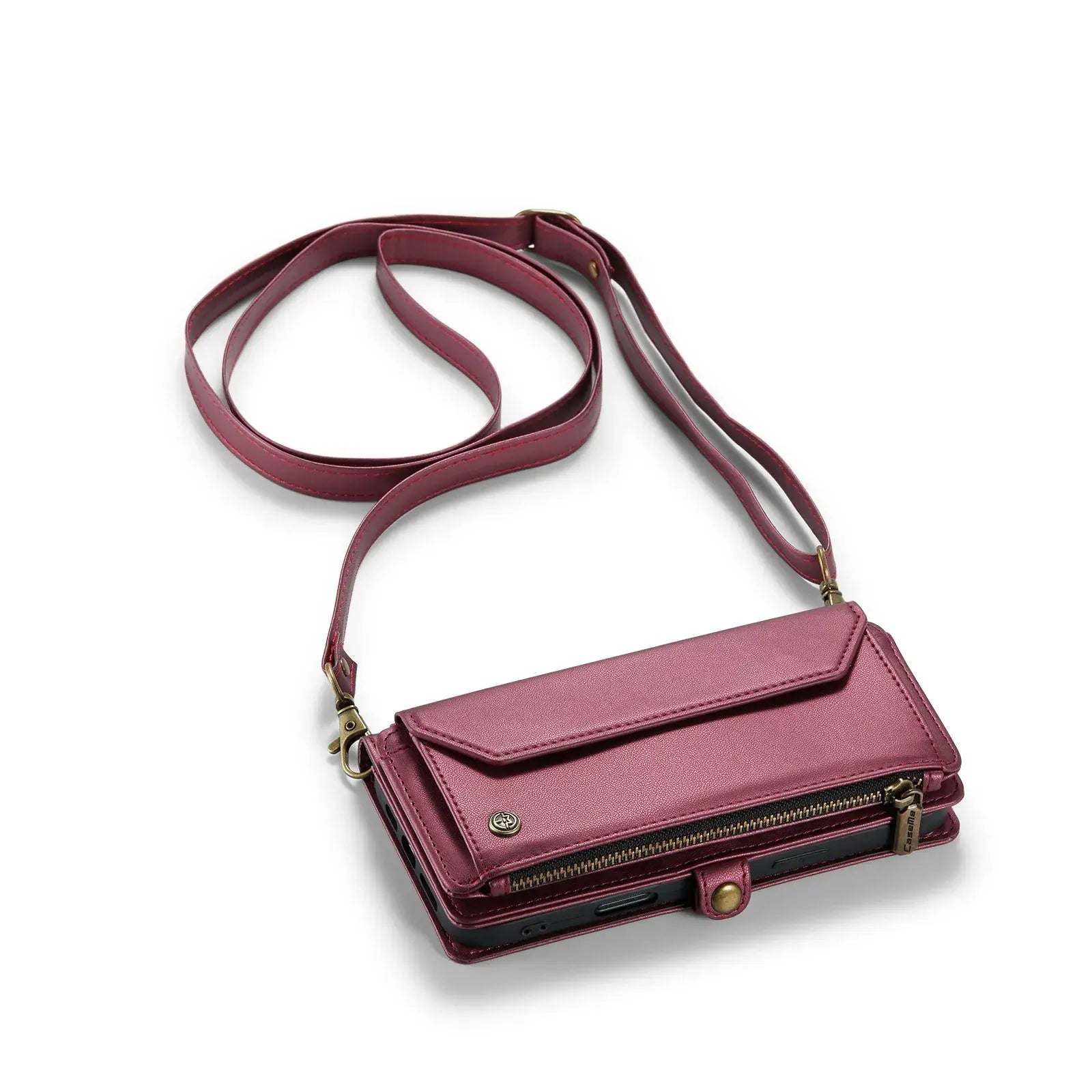 Buy Zipper Wallet Phone Case, RFID Blocking, Leather, Card Slots, for iPhone, Aurora at Caseles-iPhone 17 Pro Max, Aurora-Purple