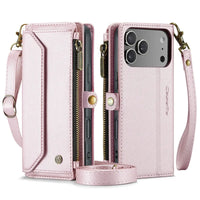 Buy Zipper Wallet Phone Case, RFID Blocking, Leather, Card Slots, for iPhone, Aurora at Caseles-iPhone 17 Pro Max, Aurora-Purple