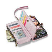 Buy Zipper Wallet Phone Case, RFID Blocking, Leather, Card Slots, for iPhone, Aurora at Caseles-iPhone 17 Pro Max, Aurora-Purple
