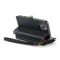 Buy Zipper Wallet Phone Case, RFID Blocking, Leather, Card Slots, for iPhone, Aurora at Caseles-iPhone 17 Pro Max, Aurora-Purple