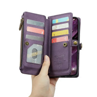 Buy Zipper Wallet Phone Case, RFID Blocking, Leather, Card Slots, for iPhone, Aurora at Caseles-iPhone 17 Pro Max, Aurora-Purple