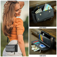Buy Zipper Wallet Phone Case, RFID Blocking, Leather, Card Slots, for iPhone, Aurora at Caseles-iPhone 17 Pro Max, Aurora-Purple