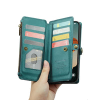 Buy Zipper Wallet Phone Case, RFID Blocking, Leather, Card Slots, for iPhone, Aurora at Caseles-iPhone 17 Pro Max, Aurora-Purple