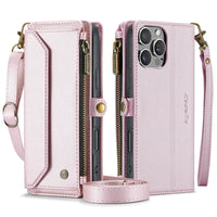 Buy Zipper Wallet Phone Case, RFID Blocking, Leather, Card Slots, for iPhone, Aurora at Caseles-iPhone 17 Pro Max, Aurora-Purple