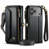 Buy Zipper Wallet Phone Case, RFID Blocking, Leather, Card Slots, for iPhone, Aurora at Caseles-iPhone 17 Pro Max, Aurora-Purple