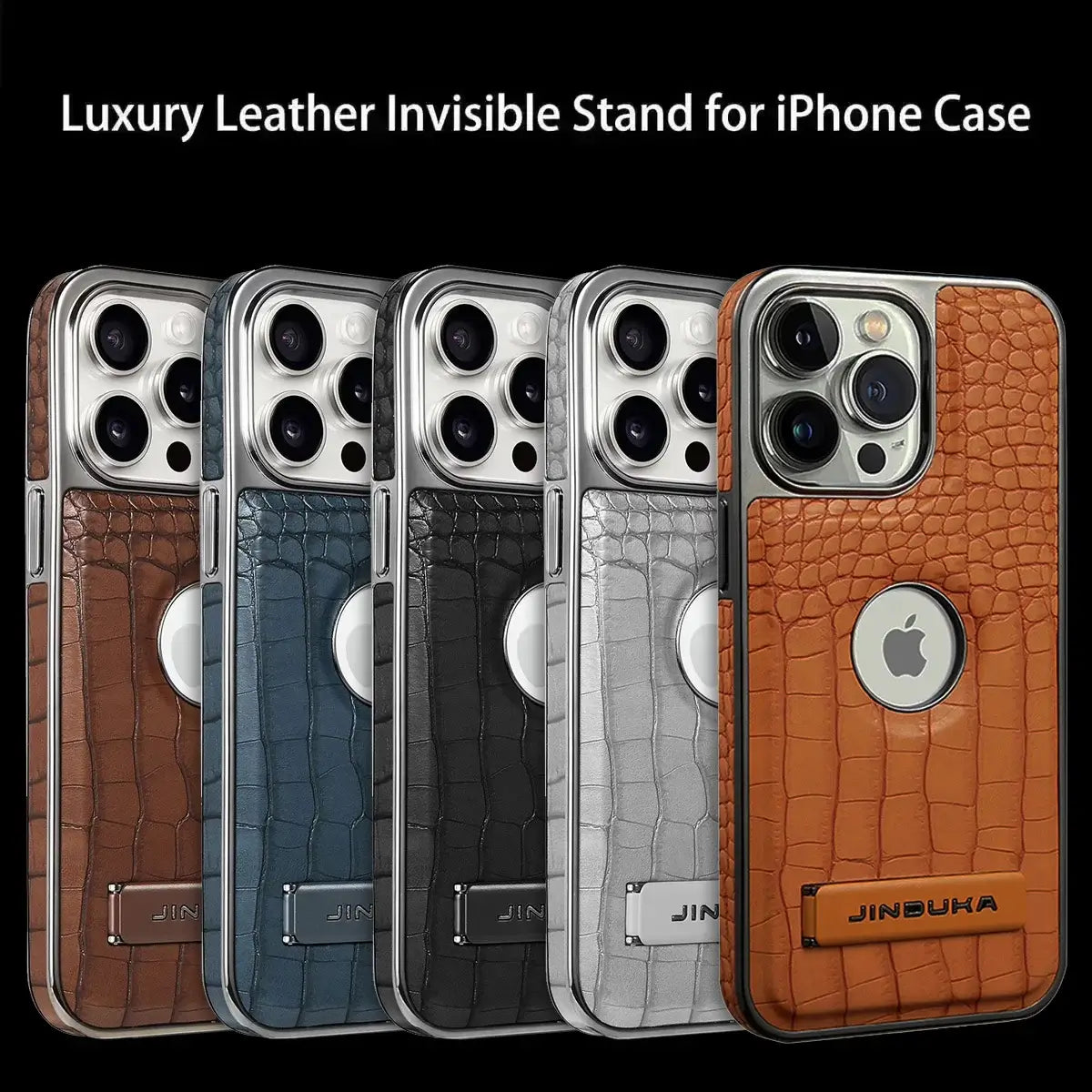 Buy Magnetic PU Leather Case for iPhone Series, Slim Fit Shockproof Back Cover with Integrated Kickstand & Wireless Charging Support - AXON at Caseles-iPhone 17 Pro Max, Brown