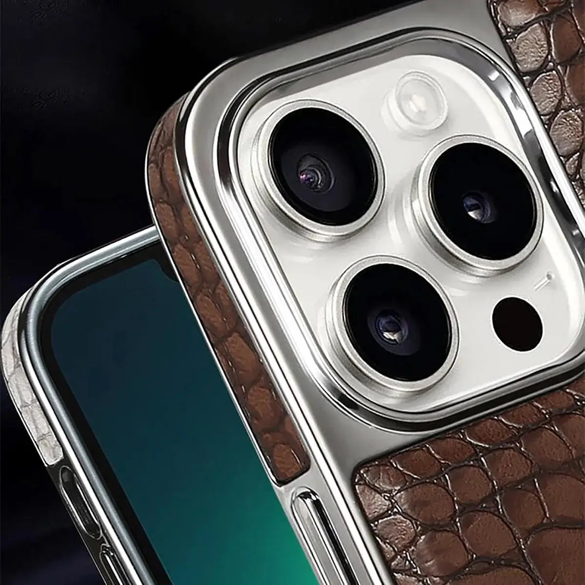 Buy Magnetic PU Leather Case for iPhone Series, Slim Fit Shockproof Back Cover with Integrated Kickstand & Wireless Charging Support - AXON at Caseles-iPhone 17 Pro Max, Brown