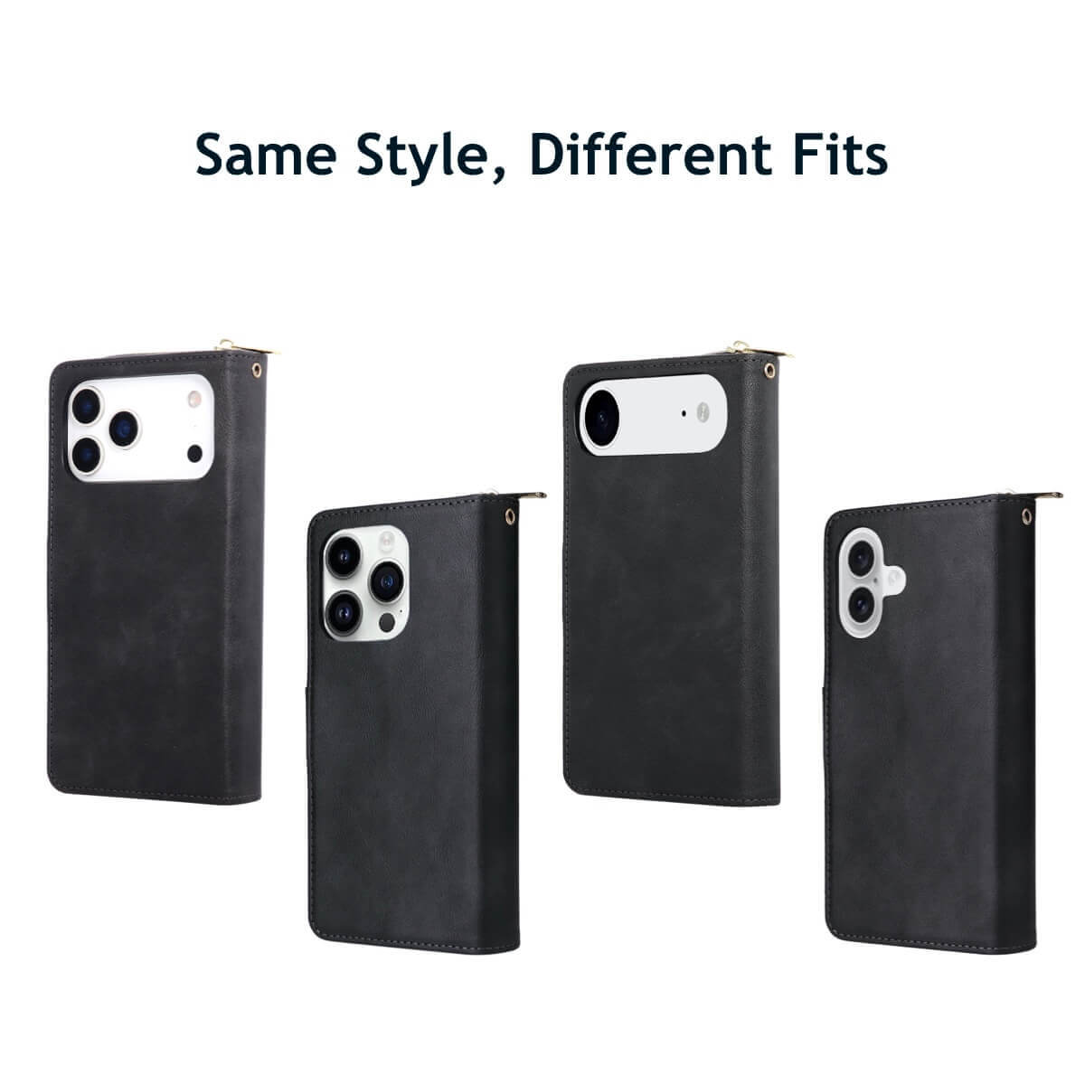 Buy Classic Wallet Phone Case, 9 Card Slots, Premium Leather, Credit Card Holder, Shockproof Case , BALDER at Caseles-iPhone 17 Pro Max, Balder-Black