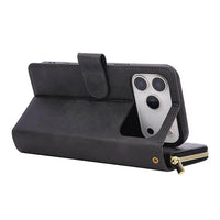 Buy Classic Wallet Phone Case, 9 Card Slots, Premium Leather, Credit Card Holder, Shockproof Case , BALDER at Caseles-iPhone 17 Pro Max, Balder-Black