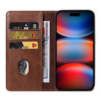 Buy Magnetic Folio Wallet Phone Case, Premium Leather, Credit Card Holder, Magnetic Closure, Flip Kickstand Shockproof Case, Barnaby at Caseles-iPhone 17 Pro Max, Barnaby-Brown