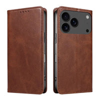 Buy Magnetic Folio Wallet Phone Case, Premium Leather, Credit Card Holder, Magnetic Closure, Flip Kickstand Shockproof Case, Barnaby at Caseles-iPhone 17 Pro Max, Barnaby-Brown