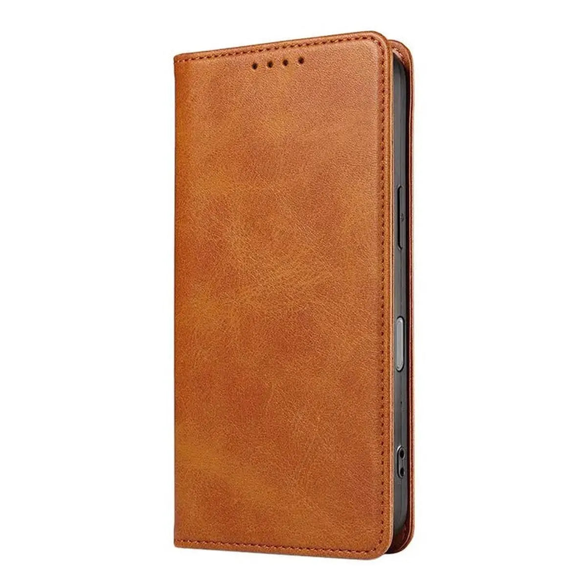 Buy Magnetic Folio Wallet Phone Case, Premium Leather, Credit Card Holder, Magnetic Closure, Flip Kickstand Shockproof Case, Barnaby at Caseles-iPhone 17 Pro Max, Barnaby-Brown