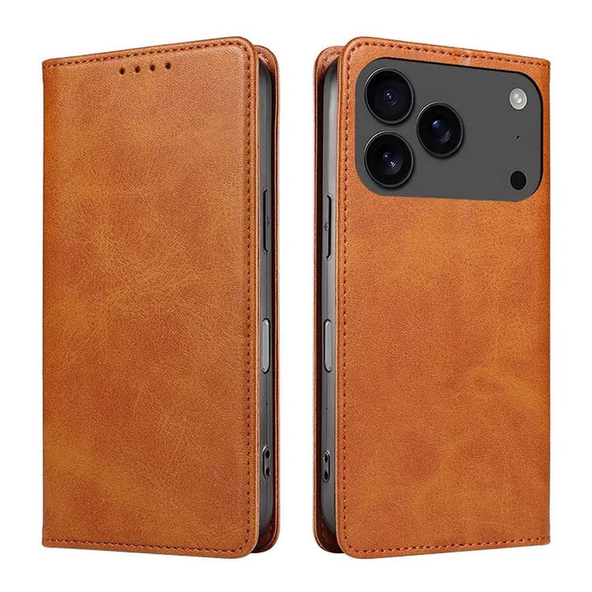 Buy Magnetic Folio Wallet Phone Case, Premium Leather, Credit Card Holder, Magnetic Closure, Flip Kickstand Shockproof Case, Barnaby at Caseles-iPhone 17 Pro Max, Barnaby-Brown