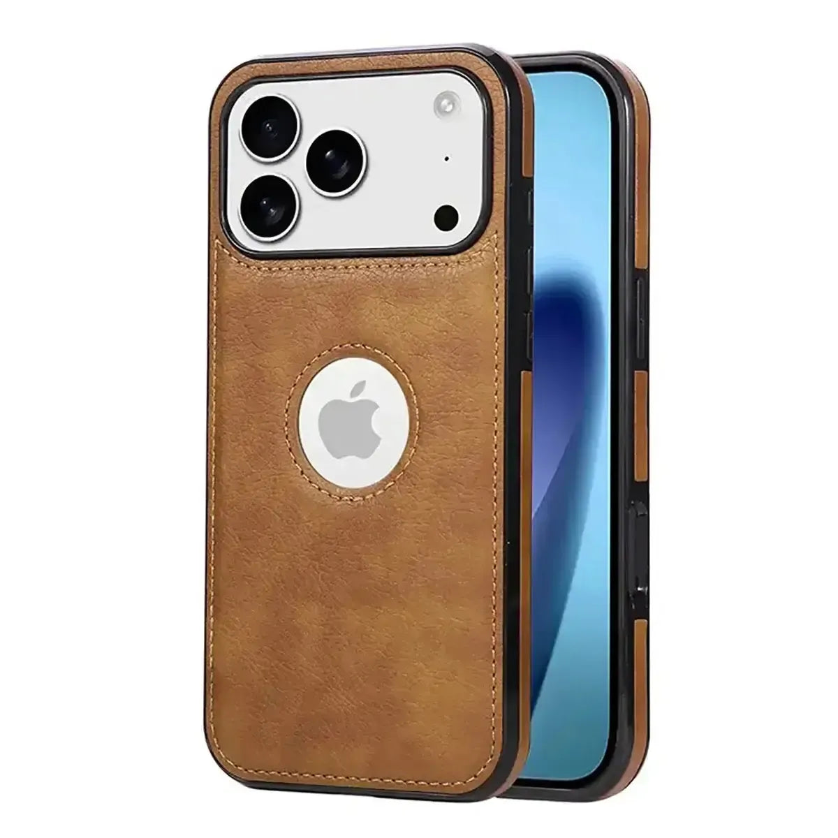 Buy Unique Design Leather Business Phone Case, Anti Slip Scratch Resistant Ultra Slim TPU Bumper Hybrid Protective Cover,Basil at Caseles-iPhone 17 Pro Max, Basil-Brown