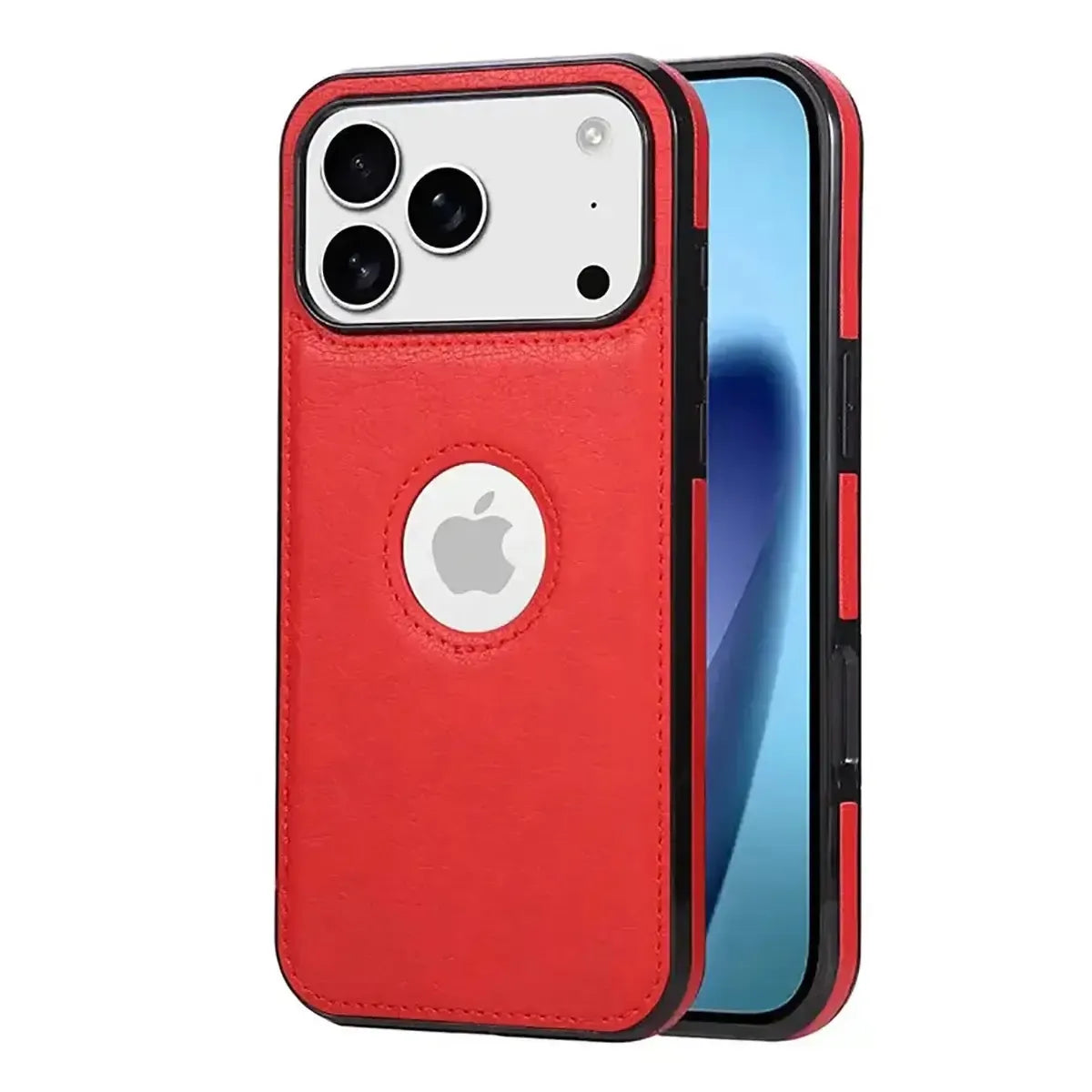 Buy Unique Design Leather Business Phone Case, Anti Slip Scratch Resistant Ultra Slim TPU Bumper Hybrid Protective Cover,Basil at Caseles-iPhone 17 Pro Max, Basil-Red