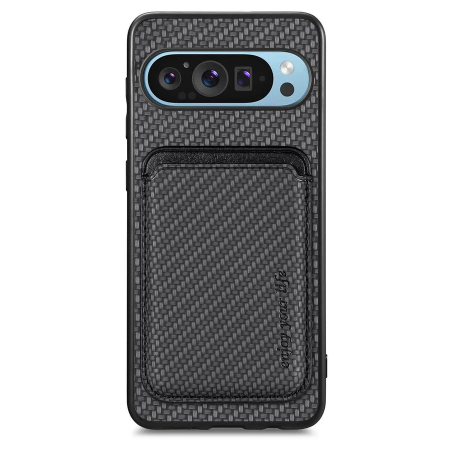 Buy Luxury Leather Google Pixel Wallet Case with Magnetic Closure & Card Slot - Beckett at Caseles-Google Pixel 9 Pro XL, Black