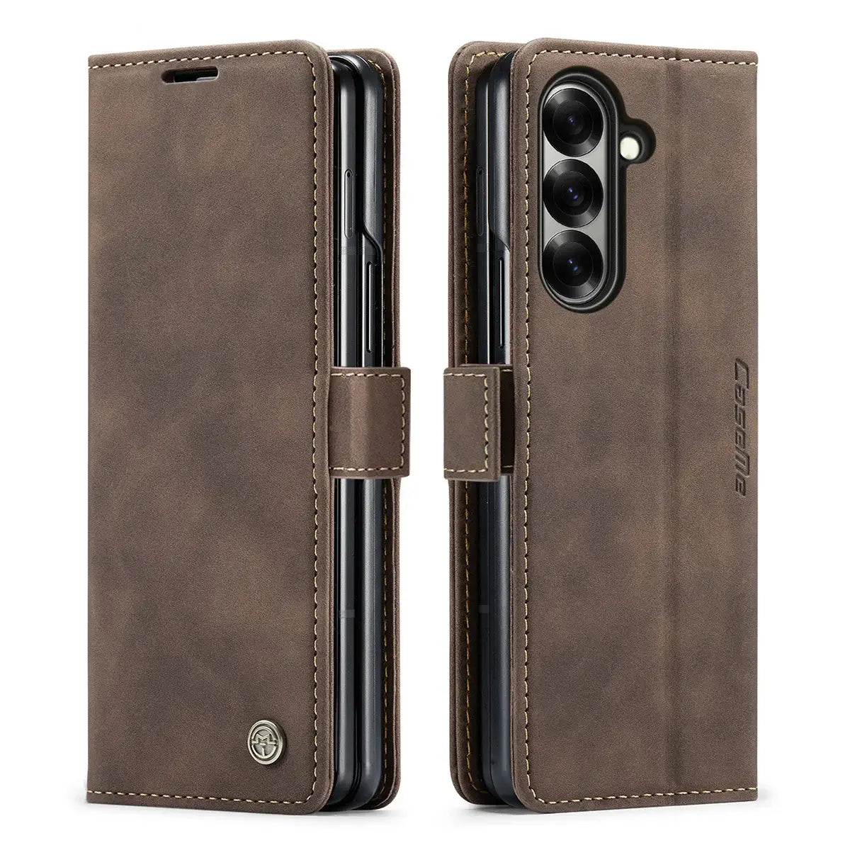 Buy Zipper Wallet Case for Galaxy Z Fold, Multi-Card Slots Leather Cover with Kickstand & 360° Full Protection - BERKELEY at Caseles-Samsung Galaxy Z Fold 7, BJM-Black