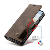 Buy Zipper Wallet Case for Galaxy Z Fold, Multi-Card Slots Leather Cover with Kickstand & 360° Full Protection - BERKELEY at Caseles-Samsung Galaxy Z Fold 7, BJM-Black