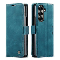 Buy Zipper Wallet Case for Galaxy Z Fold, Multi-Card Slots Leather Cover with Kickstand & 360° Full Protection - BERKELEY at Caseles-Samsung Galaxy Z Fold 7, BJM-Black