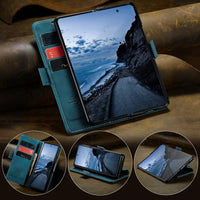 Buy Zipper Wallet Case for Galaxy Z Fold, Multi-Card Slots Leather Cover with Kickstand & 360° Full Protection - BERKELEY at Caseles-Samsung Galaxy Z Fold 7, BJM-Black