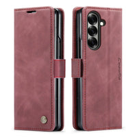 Buy Zipper Wallet Case for Galaxy Z Fold, Multi-Card Slots Leather Cover with Kickstand & 360° Full Protection - BERKELEY at Caseles-Samsung Galaxy Z Fold 7, BJM-Black