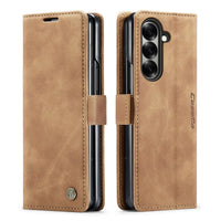 Buy Zipper Wallet Case for Galaxy Z Fold, Multi-Card Slots Leather Cover with Kickstand & 360° Full Protection - BERKELEY at Caseles-Samsung Galaxy Z Fold 7, BJM-Black