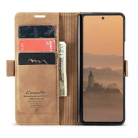 Buy Zipper Wallet Case for Galaxy Z Fold, Multi-Card Slots Leather Cover with Kickstand & 360° Full Protection - BERKELEY at Caseles-Samsung Galaxy Z Fold 7, BJM-Black