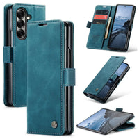 Buy Zipper Wallet Case for Galaxy Z Fold, Multi-Card Slots Leather Cover with Kickstand & 360° Full Protection - BERKELEY at Caseles-Samsung Galaxy Z Fold 7, BJM-Blue