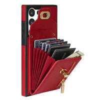 Buy Detachable Lanyard Leather Case Wallet Case Card Slot Shockproof Kickstand Zipper Closure Flip Leather Case for iPhone,Briella at Caseles-Samsung Galaxy S24 Ultra, Pink