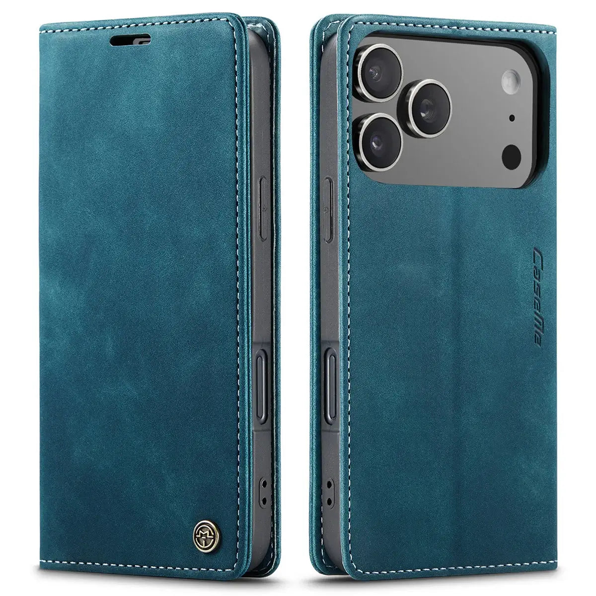 Buy Magnetic Flip Leather Card Wallet Case for iPhone, Kickstand & Drop Protection, BROOKS at Caseles-iPhone 17 Pro Max, BJM-Coffee