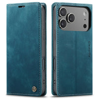 Buy Magnetic Flip Leather Card Wallet Case for iPhone, Kickstand & Drop Protection, BROOKS at Caseles-iPhone 17 Pro Max, BJM-Coffee