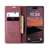 Buy Magnetic Flip Leather Card Wallet Case for iPhone, Kickstand & Drop Protection, BROOKS at Caseles-iPhone 17 Pro Max, BJM-Coffee