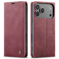 Buy Magnetic Flip Leather Card Wallet Case for iPhone, Kickstand & Drop Protection, BROOKS at Caseles-iPhone 17 Pro Max, BJM-Coffee