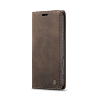 Buy Magnetic Flip Leather Card Wallet Case for iPhone, Kickstand & Drop Protection, BROOKS at Caseles-iPhone 17 Pro Max, BJM-Coffee