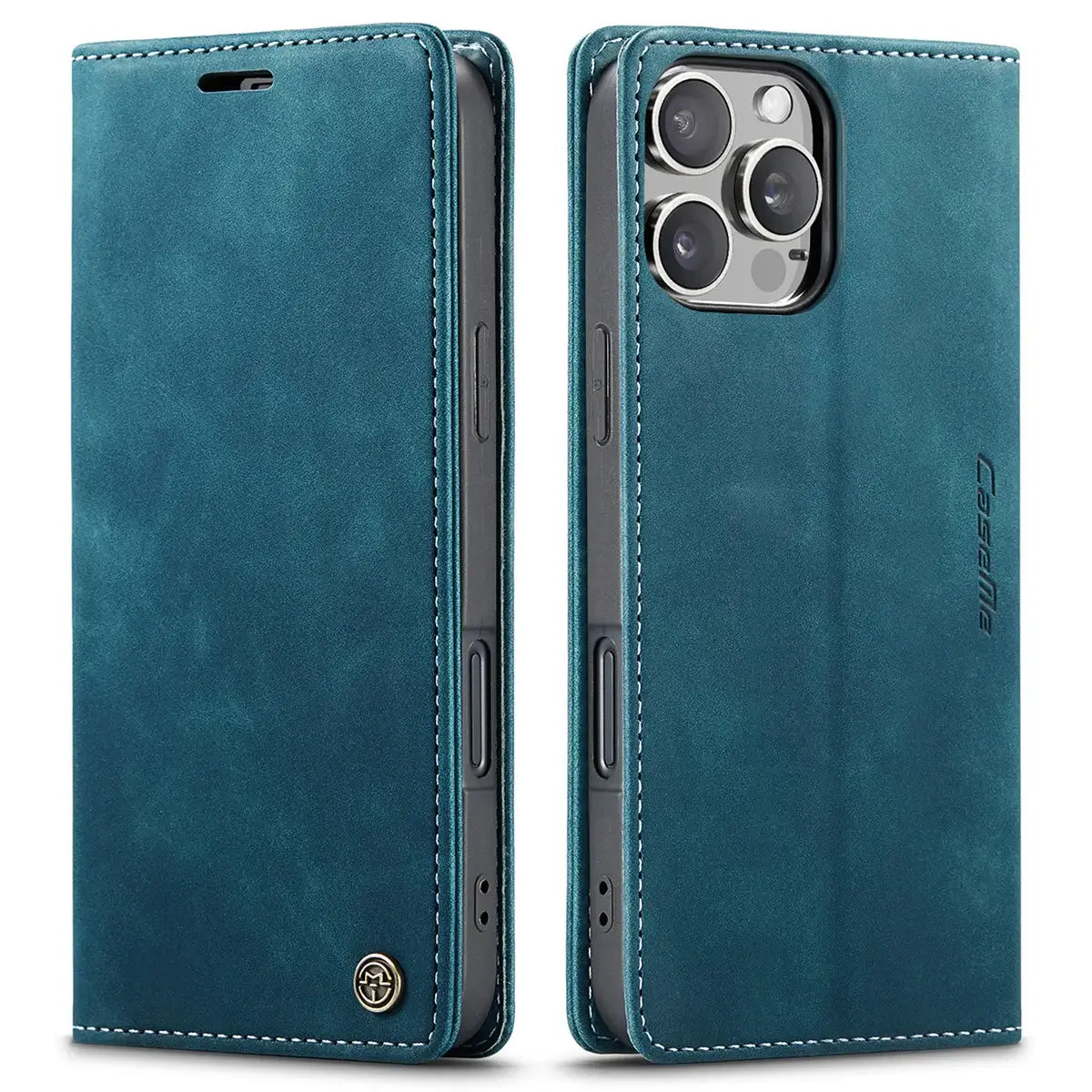 Buy Magnetic Flip Leather Card Wallet Case for iPhone, Kickstand & Drop Protection, BROOKS at Caseles-iPhone 17 Pro Max, BJM-Coffee