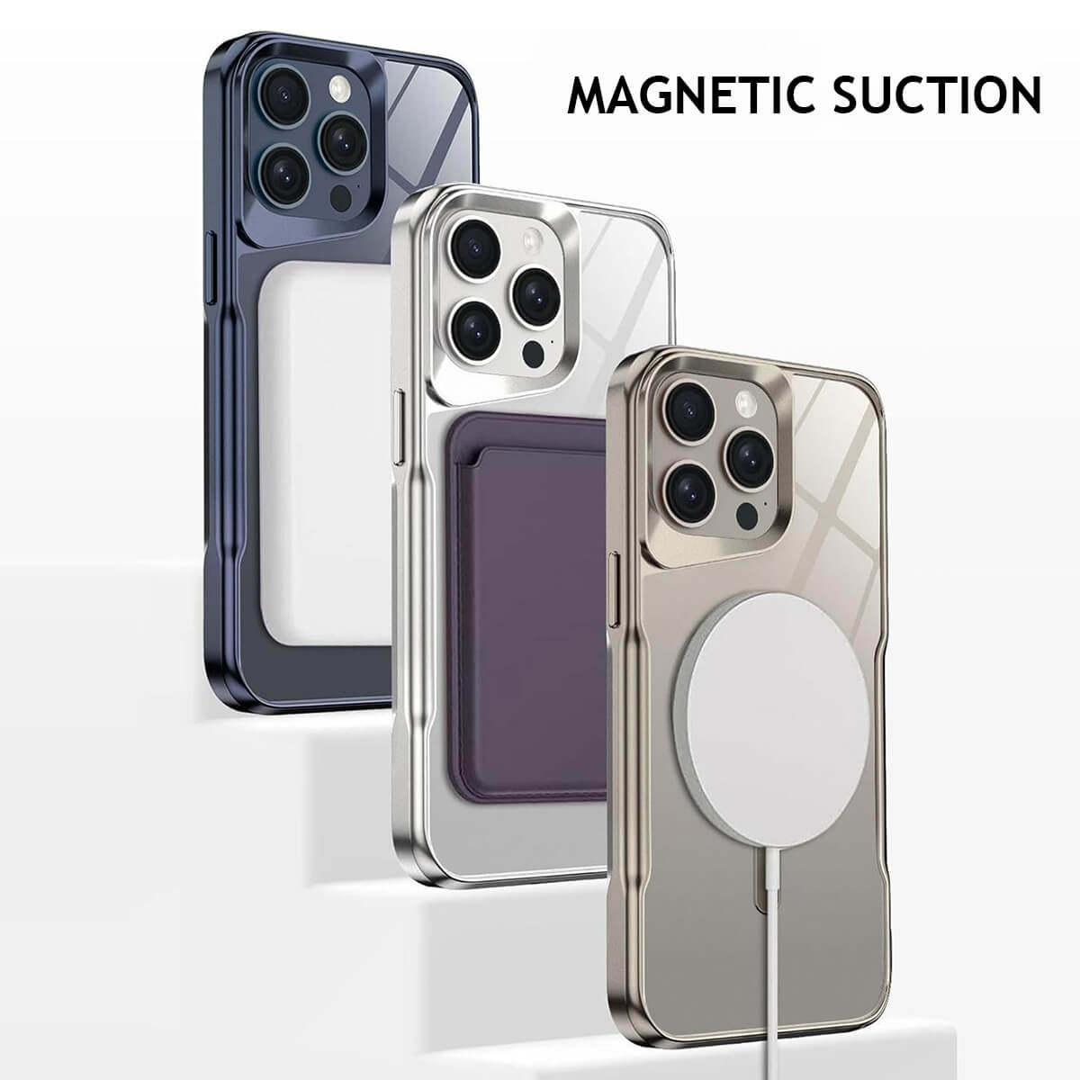 Buy Metal Corner Bumper iPhone Case, Frameless Lens Protector, EdgeGuard Protective Cover - Owen at Caseles-iPhone 17 Pro Max, Orange