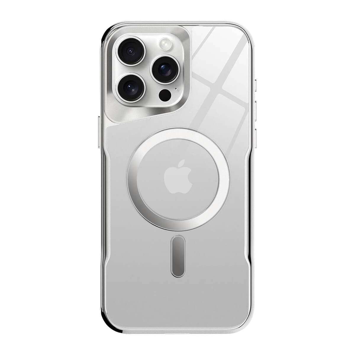 Buy Metal Corner Bumper iPhone Case, Frameless Lens Protector, EdgeGuard Protective Cover - Owen at Caseles-iPhone 17 Pro Max, Silver