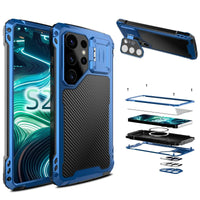 Buy Classic Full Body Metal Armor Phone Case, with Screen Protector, Heavy Duty Defender Shockproof Case - Bulwark at Caseles-Samsung Galaxy S25 Ultra, Black