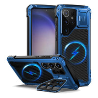 Buy Classic Full Body Metal Armor Phone Case, with Screen Protector, Heavy Duty Defender Shockproof Case - Bulwark at Caseles-Samsung Galaxy S25 Ultra, Black