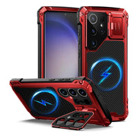 Buy Classic Full Body Metal Armor Phone Case, with Screen Protector, Heavy Duty Defender Shockproof Case - Bulwark at Caseles-Samsung Galaxy S25 Ultra, Black