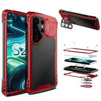 Buy Classic Full Body Metal Armor Phone Case, with Screen Protector, Heavy Duty Defender Shockproof Case - Bulwark at Caseles-Samsung Galaxy S25 Ultra, Black