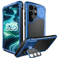 Buy Classic Full Body Metal Armor Phone Case, with Screen Protector, Heavy Duty Defender Shockproof Case - Bulwark at Caseles-Samsung Galaxy S25 Ultra, Blue
