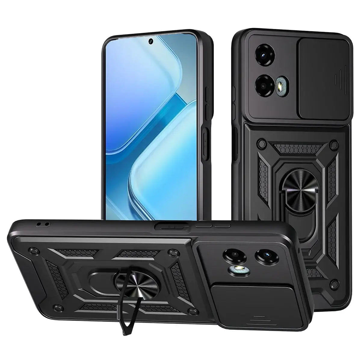 Buy Metal Phone Case, with Built in Screen Protector, FullBody Protective Shockproof Heavy Duty Rugged Defender Cover,Callum at Caseles-Motorola Moto G Stylus (2025), Callum-Black