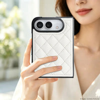 Buy Chic Quilted PU Leather Case with Layered Protection, PC Frame, 2mm Raised Camera Edge & 1.2mm Raised Screen Bezel for iPhone Duo - CALLA at Caseles-iPhone Duo, Black