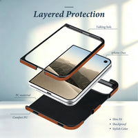 Buy Chic Quilted PU Leather Case with Layered Protection, PC Frame, 2mm Raised Camera Edge & 1.2mm Raised Screen Bezel for iPhone Duo - CALLA at Caseles-iPhone Duo, Black