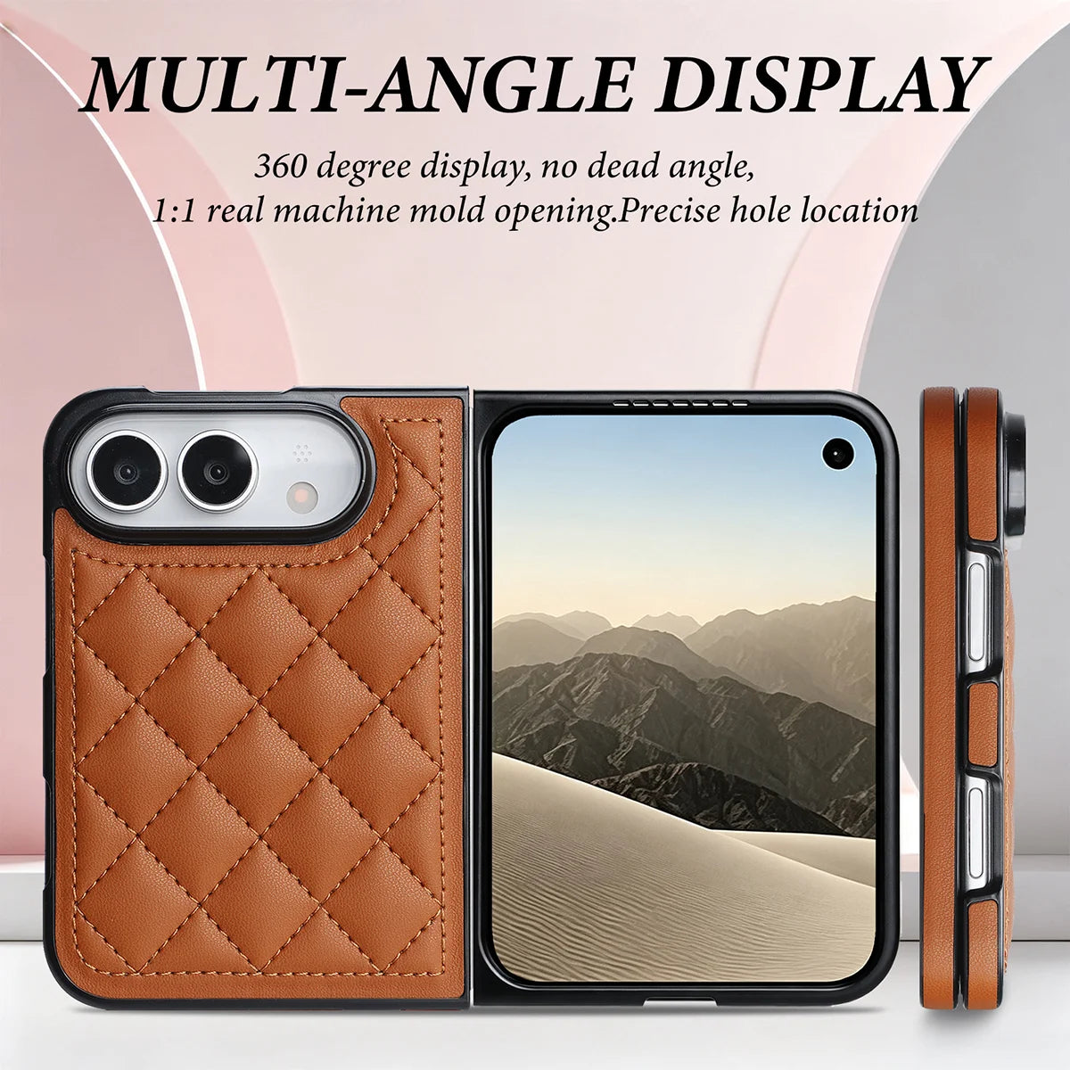 Buy Chic Quilted PU Leather Case with Layered Protection, PC Frame, 2mm Raised Camera Edge & 1.2mm Raised Screen Bezel for iPhone Duo - CALLA at Caseles-iPhone Duo, Black