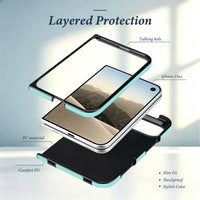 Buy Chic Quilted PU Leather Case with Layered Protection, PC Frame, 2mm Raised Camera Edge & 1.2mm Raised Screen Bezel for iPhone Duo - CALLA at Caseles-iPhone Duo, Black