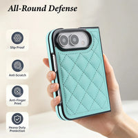 Buy Chic Quilted PU Leather Case with Layered Protection, PC Frame, 2mm Raised Camera Edge & 1.2mm Raised Screen Bezel for iPhone Duo - CALLA at Caseles-iPhone Duo, Black